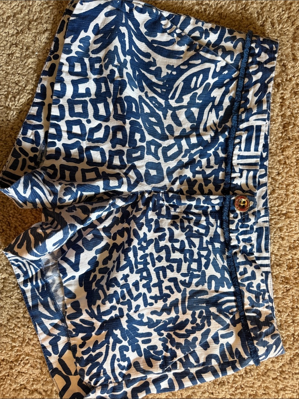 Lilly Pulitzer Navy and White Printed Shorts
